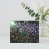 Glitter comet & sterren briefkaart (Staand voorkant)