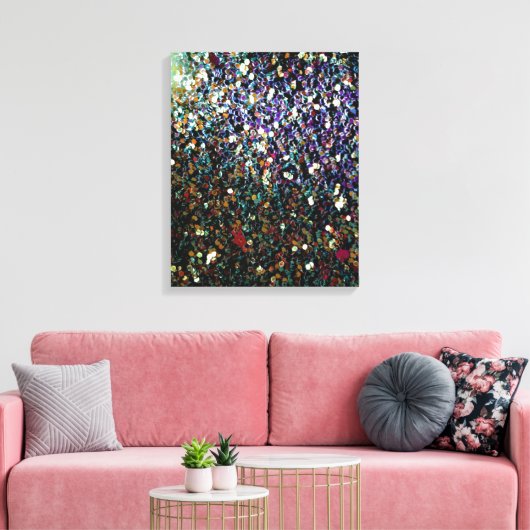Glitter comet & sterren canvas afdruk (Insitu (Woonkamer))