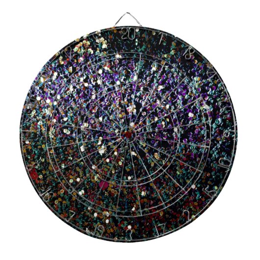 Glitter comet & sterren dartbord (Voorkant)