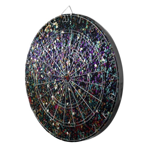 Glitter comet & sterren dartbord (Voorkant Rechts)