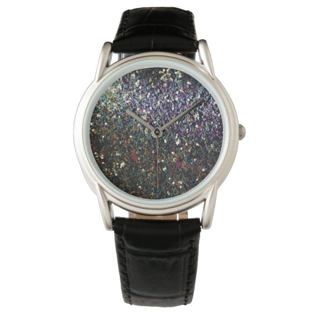 Glitter comet & sterren horloge (Voorkant)