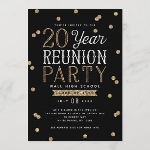 Glitter Confetti 20 jaar reünie Kaart