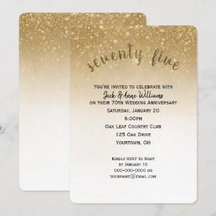 glitter confetti 75ste trouwdag kaart