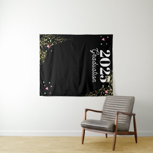 Glitter Confetti Afstuderen achtergrond Wandkleed (In Situ (horizontaal))