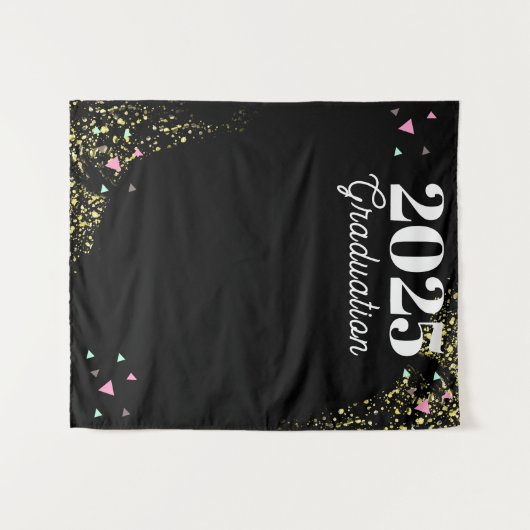 Glitter Confetti Afstuderen achtergrond Wandkleed (Voorkant (horizontaal))