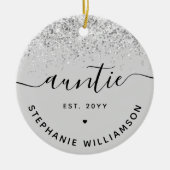 Glitter Confetti Auntie Est Custom New Aunt Giften Keramisch Ornament (Voorkant)