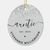 Glitter Confetti Auntie Est Custom New Aunt Giften Keramisch Ornament (Links)