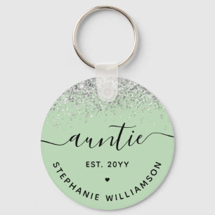 Glitter Confetti Auntie Est Custom New Aunt Giften Sleutelhanger