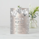 Glitter Confetti Ballonnen Champagne 30e Verjaarda Kaart (Staand voorkant)