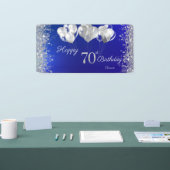Glitter Confetti Ballonnen Navy Blauwe 70e Verjaar Spandoek (Beurs)