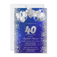 Glitter Confetti Balloons Navy Blue 40e Verjaardag