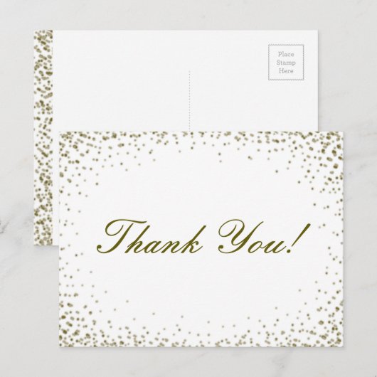 Glitter Confetti Bedankt Briefkaart (Voorkant / Achterkant)