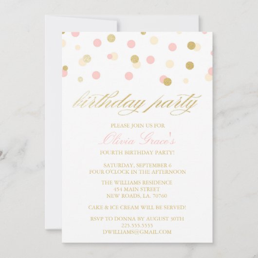 Glitter Confetti Birthday Kaart (Voorkant)