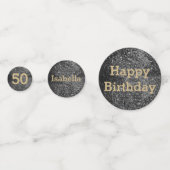 Glitter Confetti Black and Gold Birthday (Voorkanten)