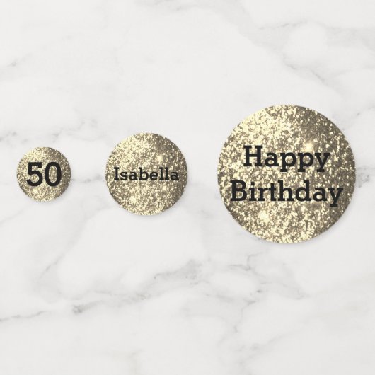 Glitter Confetti Black and Gold Birthday (Achterkanten)