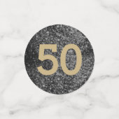 Glitter Confetti Black and Gold Birthday (Kleine voorkant)