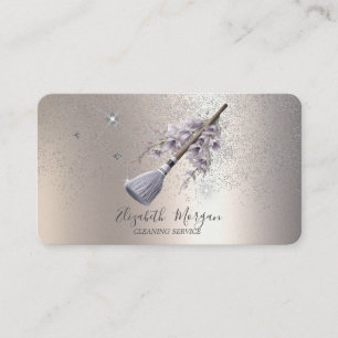 Glitter Confetti Bloemenen Bezem Visitekaartje