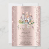 Glitter Confetti Bloemenkasteel Baby shower Kaart (Voorkant)