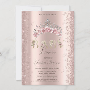 Glitter Confetti Bloemenkroon Baby Shower Kaart