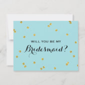 Glitter Confetti Blue | Bridesmaid Kaart (Voorkant)