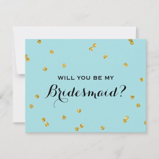 Glitter Confetti Blue | Bridesmaid Kaart (Voorkant)