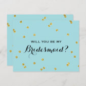 Glitter Confetti Blue | Bridesmaid Kaart (Voorkant / Achterkant)