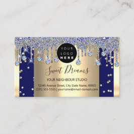 Glitter Confetti Blue Navy Drivers omhuld Visitekaartje