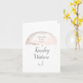 Glitter confetti blush paraplu bedankt bruiloft kaart (Gele Bloem)