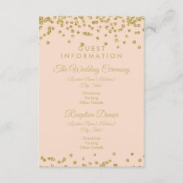 Glitter Confetti Blush Roos voor gastinformatie Go Informatiekaartje