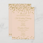 Glitter Confetti Blush Roos voor gastinformatie Go Informatiekaartje (Voorkant / Achterkant)