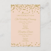 Glitter Confetti Blush Roos voor gastinformatie Go Informatiekaartje (Voorkant)