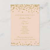 Glitter Confetti Blush Roos voor gastinformatie Go Informatiekaartje (Achterkant)