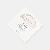 Glitter confetti blush roze paraplu baby shower servet (Hoek)