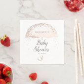 Glitter confetti blush roze paraplu babyshower servet (Insitu)