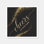 Glitter Confetti Cheers Birthday Servet (Voorkant)