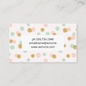 Glitter Confetti | Chique polka dot patroon Visitekaartje (Achterkant)