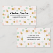 Glitter Confetti | Chique polka dot patroon Visitekaartje (Voorkant / Achterkant)