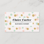 Glitter Confetti | Chique polka dot patroon Visitekaartje (Voorkant)