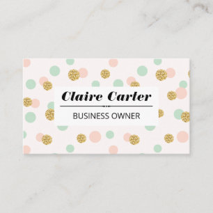 Glitter Confetti   Chique polka dot patroon Visitekaartje