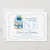 Glitter Confetti Cupcake 1e verjaardag Kaart (Voorkant)