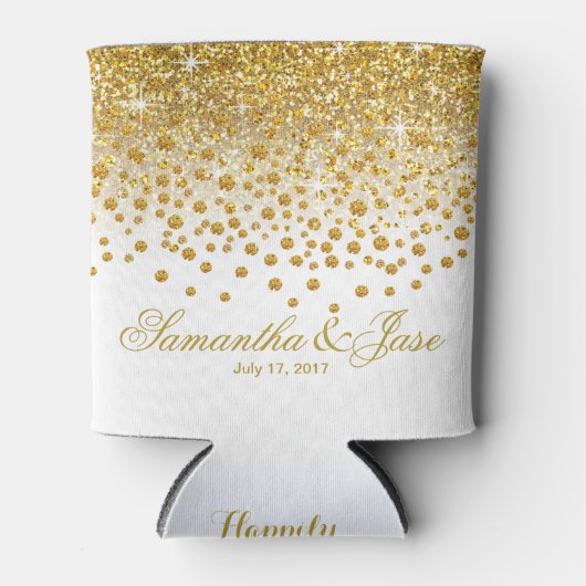 Glitter Confetti Douche Bruiloft | goudwit Blikjeskoeler (Voorkant)