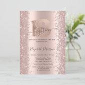 Glitter Confetti Dust Roos Gold 18th Birthday Kaart (Staand voorkant)