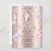 Glitter Confetti Eenhoorn Vlinders Baby shower Kaart (Voorkant)