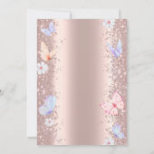Glitter Confetti Eenhoorn Vlinders Baby shower Kaart (Achterkant)