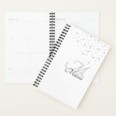 Glitter Confetti en Faux Ingegraveerd Zilver Monog Planner (Display)
