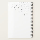 Glitter Confetti en Faux Ingegraveerd Zilver Monog Planner (Achterkant)