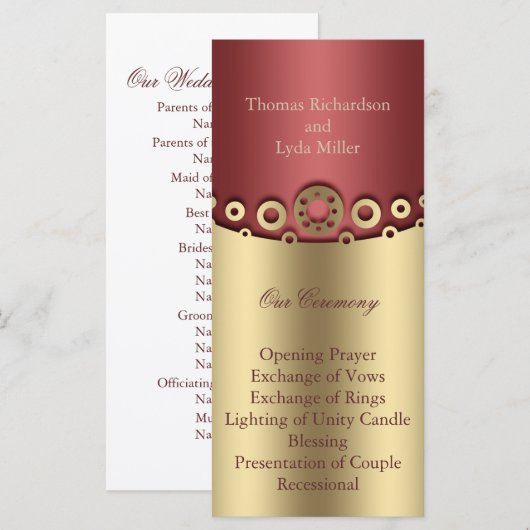 Glitter Confetti Faux Folie Wedding Programme Programmakaart (Voorkant / Achterkant)