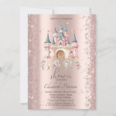 Glitter Confetti Frame Chic Kasteel Baby Shower Kaart (Voorkant)