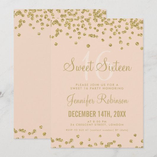 Glitter Confetti Glitter Glitter Kaart (Voorkant / Achterkant)