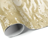 Glitter Confetti Glitzy Zebra Afdrukken Cadeaupapier (Rol Hoek)